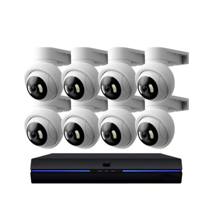 8CH PoE CCTV System 8 Cameras 100ft Night Range Pan-Tilt Human Motion Tracking Motion Detection for Indoor IP Network-Wholesale